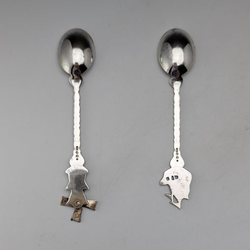 1967 Dutch Vintage Continental Silver Teaspoon Pair, Total 25g