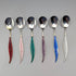 Nordic vintage enamel decoration sterling silver coffee spoon set of 6, total 45g Otter Hval
