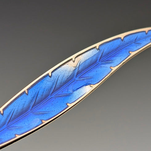 Nordic vintage enamel decoration sterling silver coffee spoon set of 6, total 45g Otter Hval