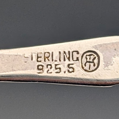 Nordic vintage enamel decoration sterling silver coffee spoon set of 6, total 45g Otter Hval