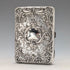1898 British antique sterling silver double-sided extra thick card case 127g relief decoration Joseph Gloster Very good condition
