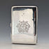 1897 British antique sterling silver double door card case, mirror finish, coat of arms engraved, 107g