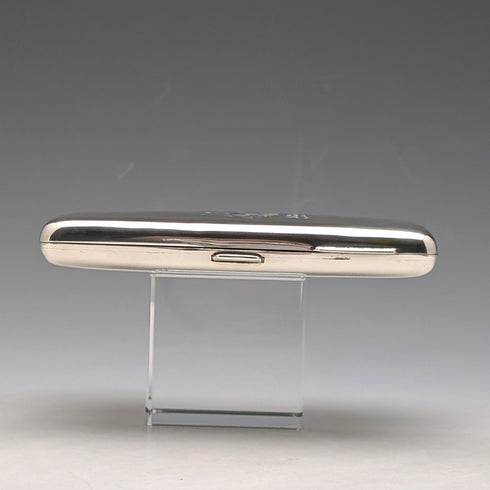 1897年 英国アンティーク 純銀製 両開き型カードケース 鏡面仕上げ 紋章刻印 107g