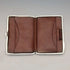 1897 British antique sterling silver double door card case, mirror finish, coat of arms engraved, 107g