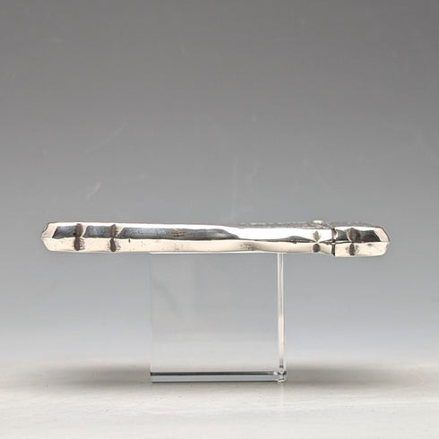 1901年 英国アンティーク スクロール彫刻 純銀製カードケース 68g WILLIAM M. HAYES