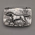 Vintage Hunting Relief Decorated Sterling Silver Square Box 69g