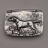 Vintage Hunting Relief Decorated Sterling Silver Square Box 69g