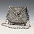 Vintage silver filigree purse with chain, coin purse, 40g