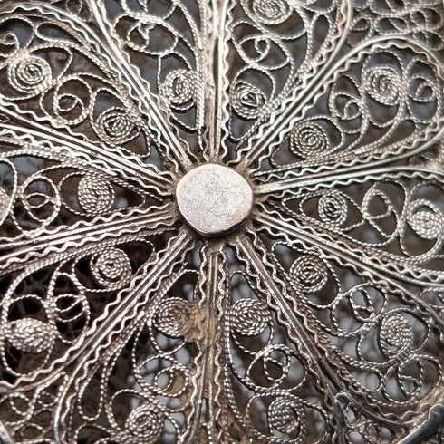Vintage silver filigree purse with chain, coin purse, 40g