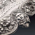 Mid-Victorian British antique silver plate relief carved square dressing table tray
