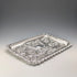 Circa 1900 British antique silver plate relief carved square dressing table tray