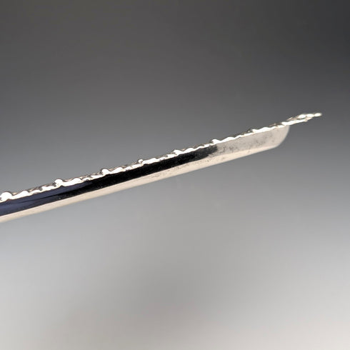 Circa 1900 British antique silver plate relief carved square dressing table tray