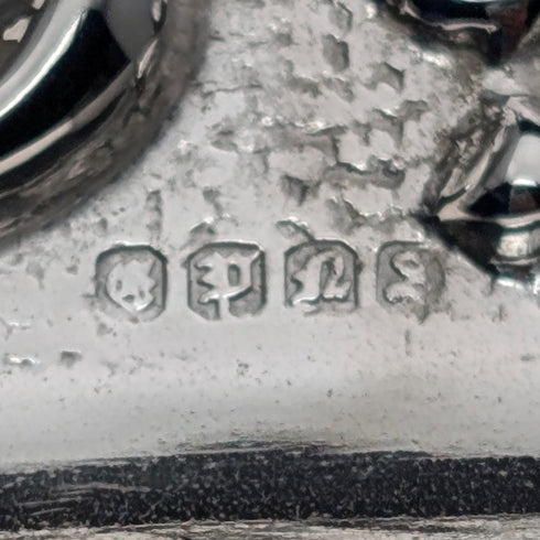 Circa 1900 British antique silver plate relief carved square dressing table tray