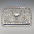 Circa 1900 British antique silver plate relief carved square dressing table tray