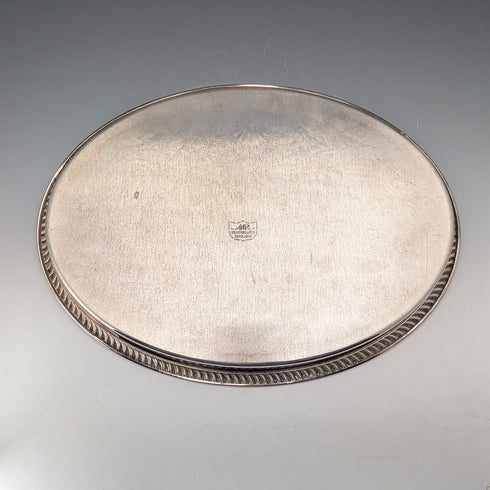英国ヴィンテージ シルバープレート製 オーバル型 ギャラリートレイ 幅40cm