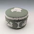 British Vintage Wedgwood Jasperware Bean-Shaped Trinket Box, Green