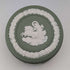 British Vintage Wedgwood Jasperware Cylinder Box, Small Item Holder, Green
