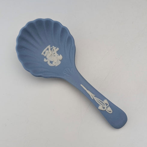 British Vintage Wedgwood Jasperware Tea Caddy Spoon, Pale Blue
