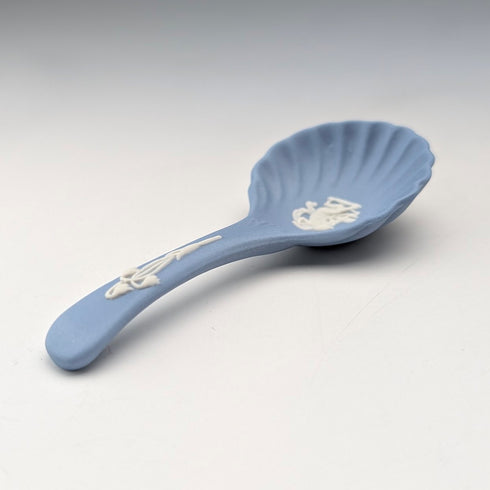 British Vintage Wedgwood Jasperware Tea Caddy Spoon, Pale Blue