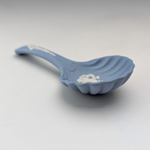 British Vintage Wedgwood Jasperware Tea Caddy Spoon, Pale Blue