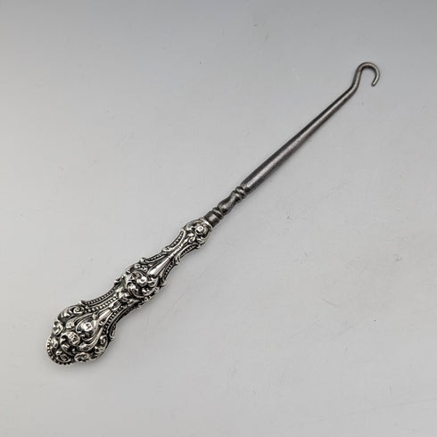 Early 20th century American antique sterling silver handle button hook
