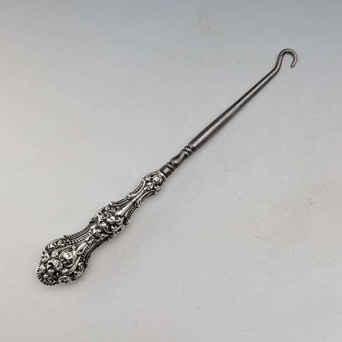 Early 20th century American antique sterling silver handle button hook