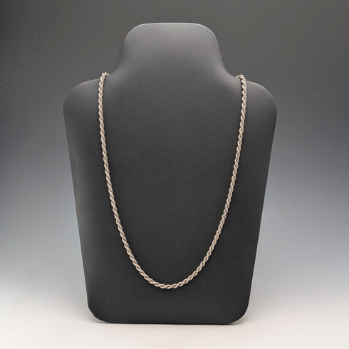 英國復古純銀扭鏈項鍊 63 公分 International Bulleton&Metal Brokers