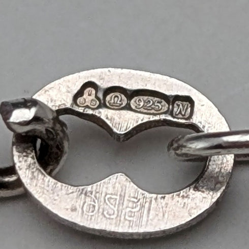 英國復古純銀扭鏈項鍊 63 公分 International Bulleton&Metal Brokers