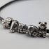 Vintage sterling silver animal beads totaling 56g with leather necklace