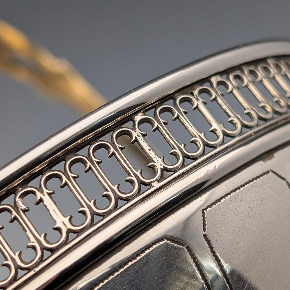 ドイツアンティーク 800シルバー製 ハンドル付バスケット 137g Wilkins ドイツアンティーク 800シルバー製 ハンドル付バスケット 137g
