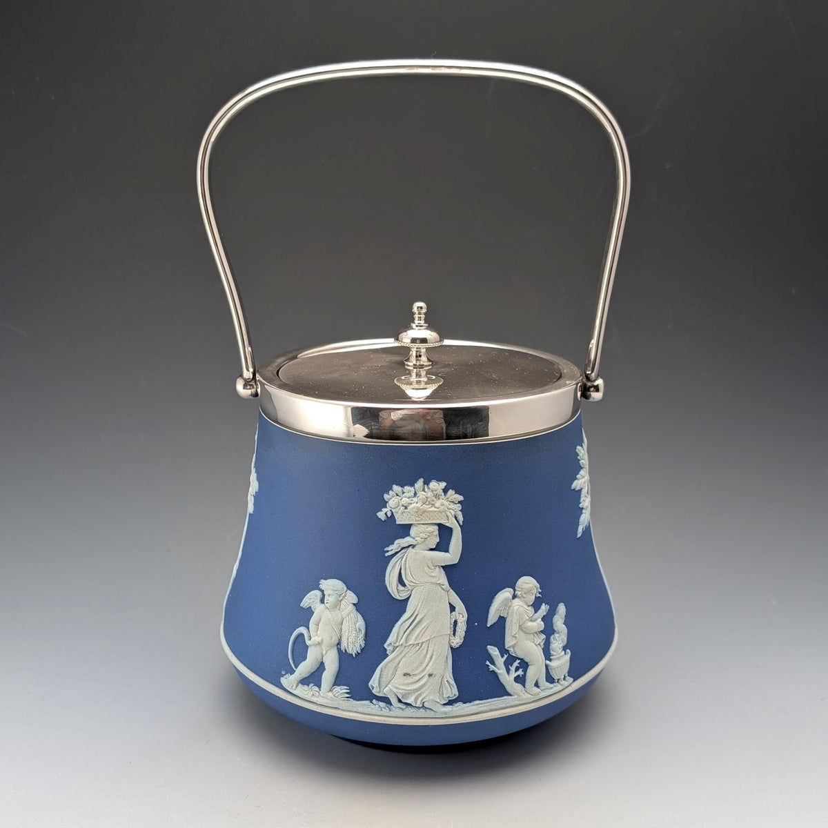 ウエッジウッド19世紀後半アンティーク ジャスパーウエアビスケットバレル