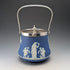 Antique British Wedgwood Biscuit Barrel Jasperware Royal Blue