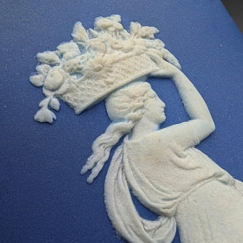 Antique British Wedgwood Biscuit Barrel Jasperware Royal Blue