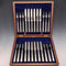 12-Pair of Antique British Silver Plate Dessert Cutlery, Circa 1898, Allen & Darwin, Wooden Box