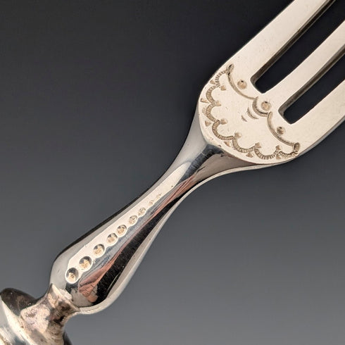 12-Pair of Antique British Silver Plate Dessert Cutlery, Circa 1898, Allen & Darwin, Wooden Box
