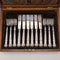 1923 British antique all-sterling silver fish cutlery set, 6 pairs, 653g, in wooden box, Alexander Clarke