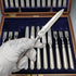 12-Pair of Antique British Silver Plate Dessert Cutlery, Circa 1898, Allen & Darwin, Wooden Box