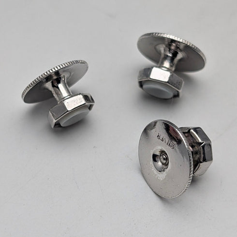 英国ヴィンテージ 純銀&白蝶貝 シャツスタッズボタン 3個セット AUSTIN REED ケース入