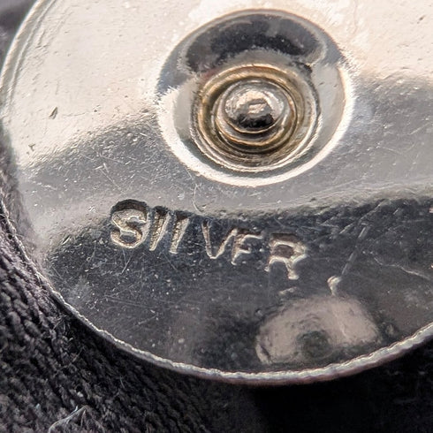 英国ヴィンテージ 純銀&白蝶貝 シャツスタッズボタン 3個セット AUSTIN REED ケース入