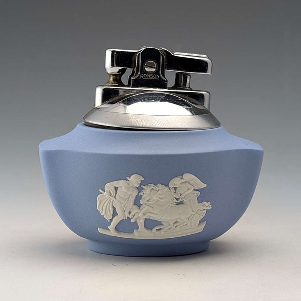 British Vintage Wedgwood Jasperware Ronson Oil Lighter Boat Shape