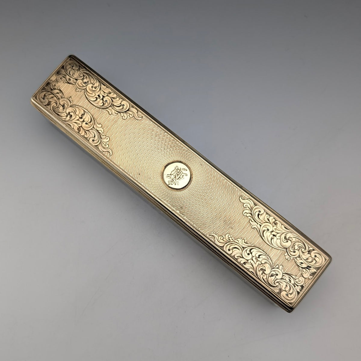 1843年 英国アンティーク ギルト純銀蓋 ガラス トリンケット