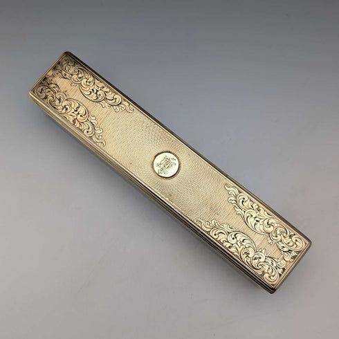 1843年 英国アンティーク ギルト純銀蓋 ガラス トリンケットボックス William Neale