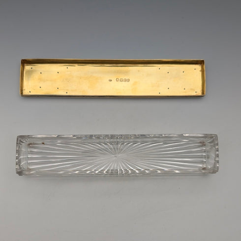 1843 年英國古董鍍金銀蓋玻璃飾品盒,威廉尼爾製作