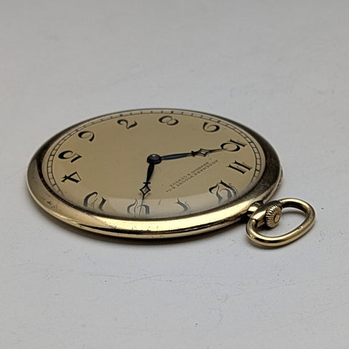 1928 Audemars Piguet Pocket Watch K18 Gold Slim Open Face Overhauled
