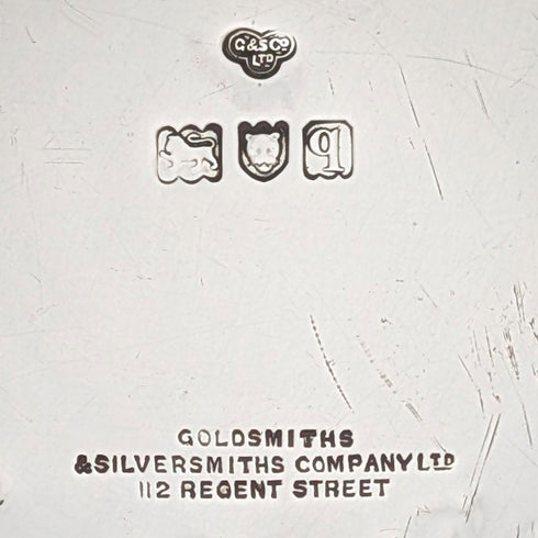 1911 年英國古董穿孔耳環純銀帶腳水果碗 436 克 Goldsmiths&Silversmiths