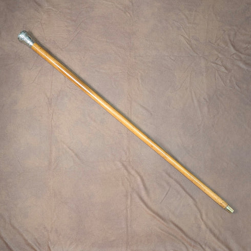 1900年頃 アンティーク マラッカシャフト 純銀製ロンデルハンドル ステッキ 杖 90cm