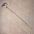Vintage Chamois Horn and Leg Handle Men's Walking Stick Brown Shaft 91cm