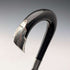 1903 British antique black shaft curved handle pure silver decorated walking stick 92cm