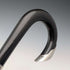 1903 British antique black shaft curved handle pure silver decorated walking stick 92cm