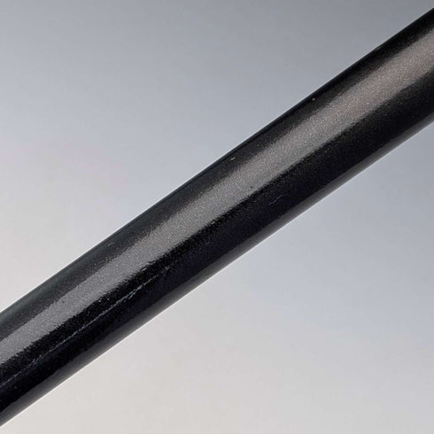1903 British antique black shaft curved handle pure silver decorated walking stick 92cm